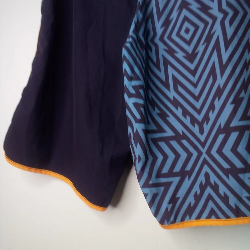 Society Of The Sun Swim Trunks Men 32 Board Shorts Brown Orange Blue